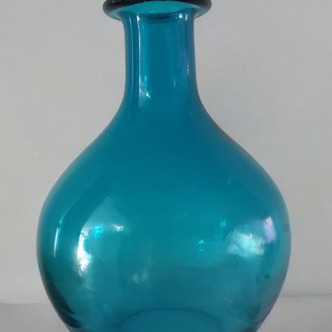 Bla glassflaske/vase/karaffel