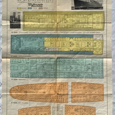 S.S Stavangerfjord lugarplan Bud ønskes