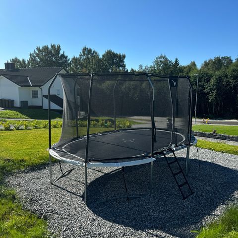 Oval trampoline selges