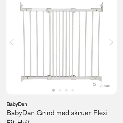 Babydan trappegrind justerbar hvit