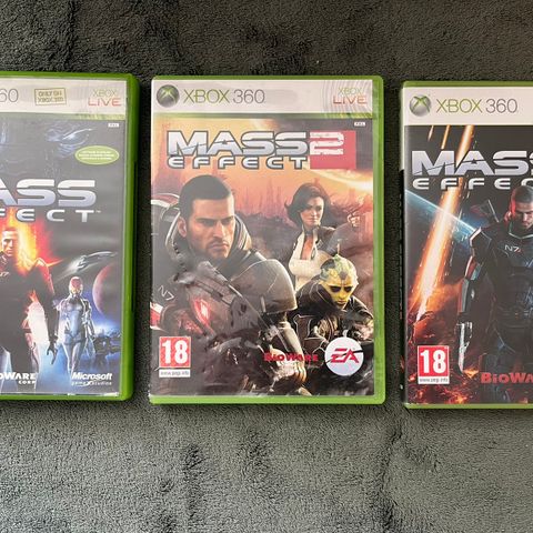 Mass Effect 1, 2 og 3 (Xbox 360) - selges samlet