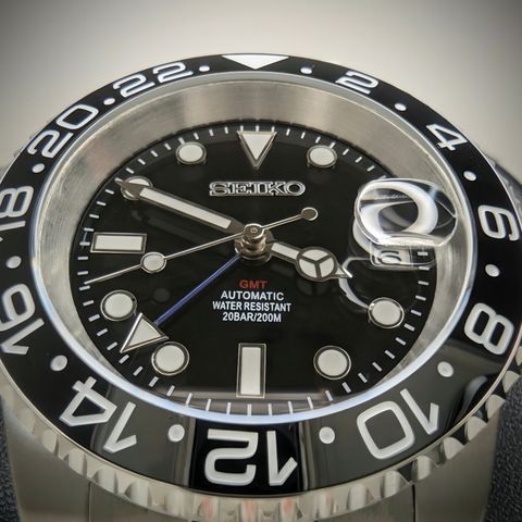 Seiko Mod --BLACK GMT-- 🔗Jubilee *Homage*