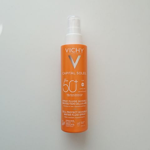 Ubrukt Vichy solkrem (spray) SPF50+. Ord. pris 429,90 kr