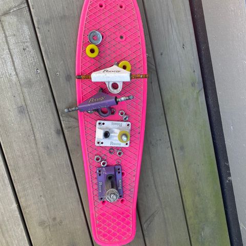 Penny board deck og noen deler