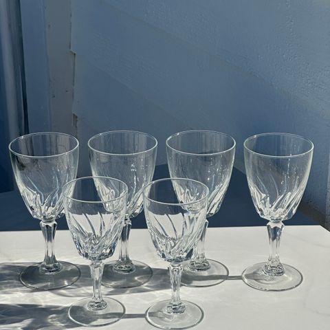 Vintage glass - 4 store og 2 små