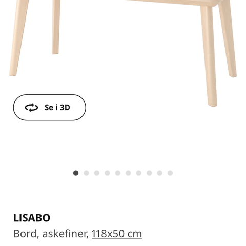 IKEA Lisabo sofabord, lys eik selges!