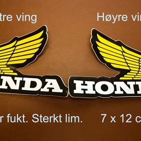 Honda klistremerker - Høyre og venstre. Meget godt lim. 7x12 cm