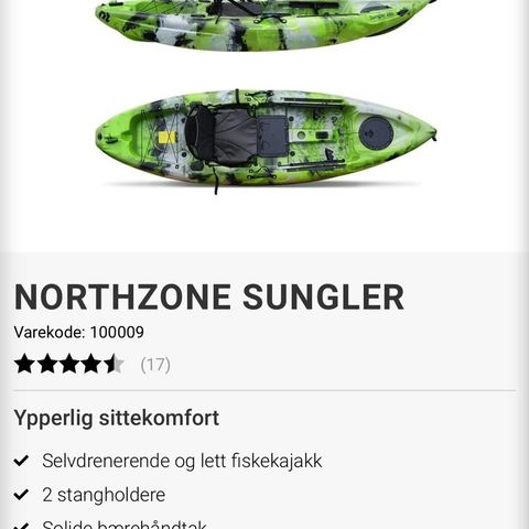 Northzone sungler fiskekajak