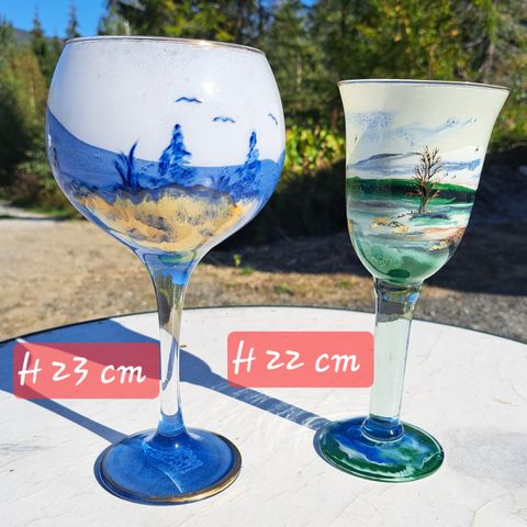 Håndmalte pynte glass