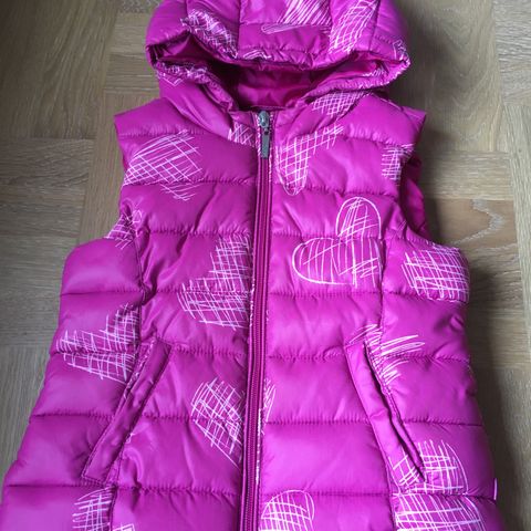 Benetton rosa boblevest med hette XS (110)