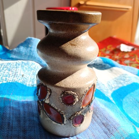 Vase i RETRO farger fra tyske Übelacker (14,5 cm H)