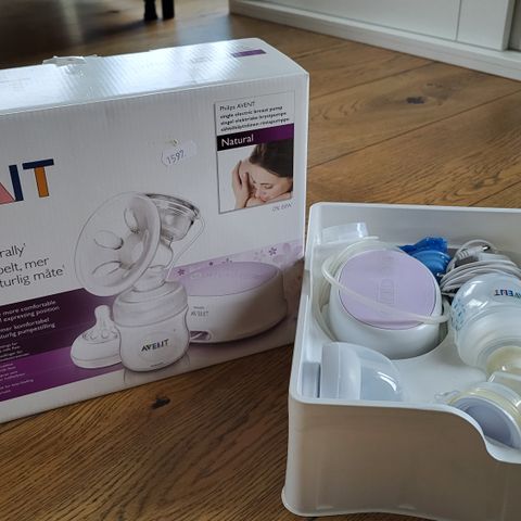 AVENT Elektrisk brystpumpe + diverse ting fra avent