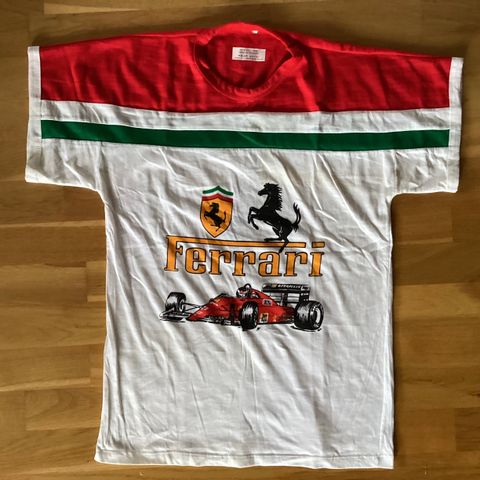 FERRARI ubrukt vintage F-1, T-shirt, 1989. Sendes med Postnord 69kr