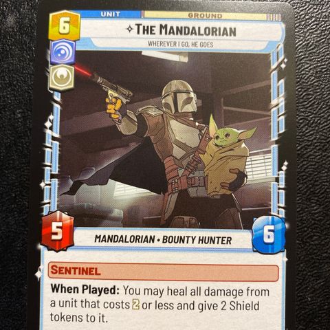 The Mandalorian legendary Star wars unlimited samlekort