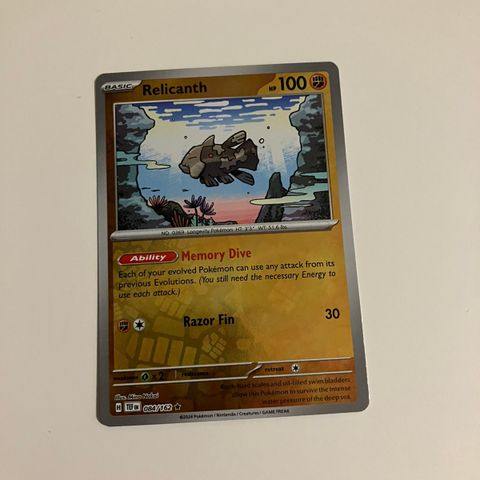 Pokemon Temporal Forces Relicanth 084/162 Reverse Holo