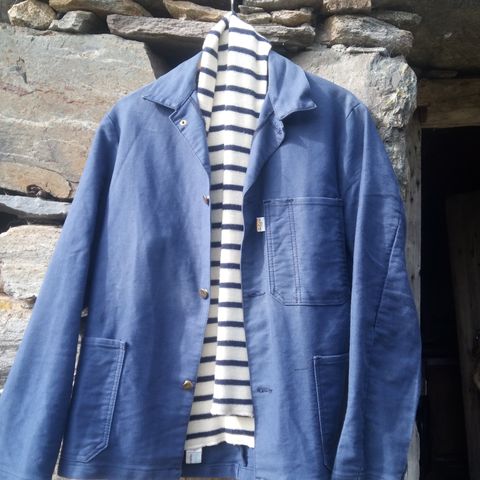 Blå arbeidsjakke /workwear/workerjacket bomull vintage retro, UNISEX