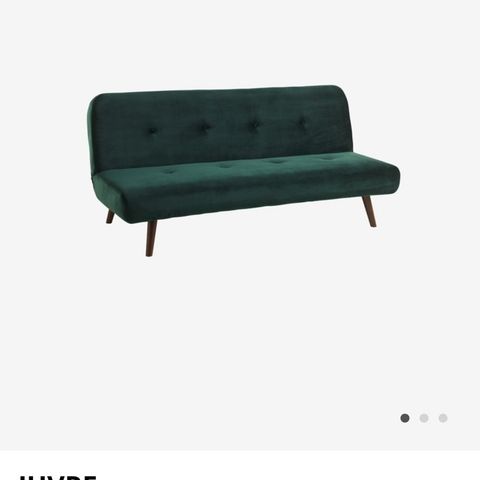 Pen sovesofa i grønn velour