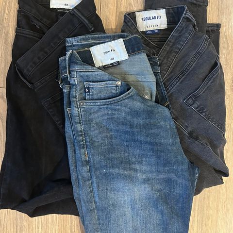 3 pent brukte jeans