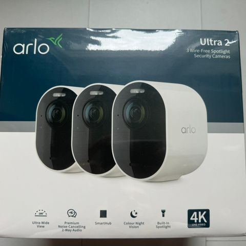 Arlo Ultra 2 spotlight trådløs overvåkningskamera 3 pk.