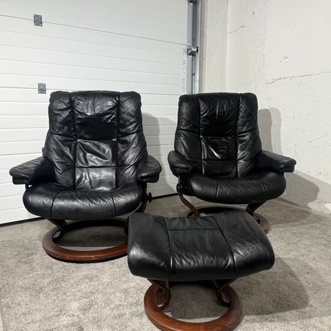 2 stk Stressless® Mayfair (L) med én krakk Fra Ekornes | Topp tilstand