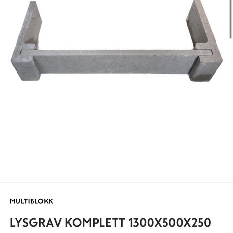 Lysgrav 140cm x 50cm - Ubrukt