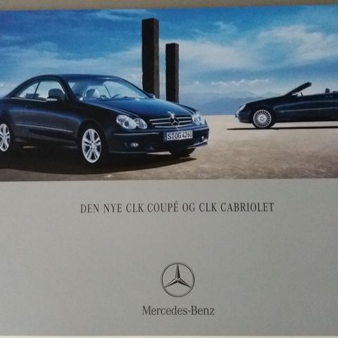 MERCEDES-BENZ CLK Coupe og CLK Cabriolet -brosjyre. (NORSK)