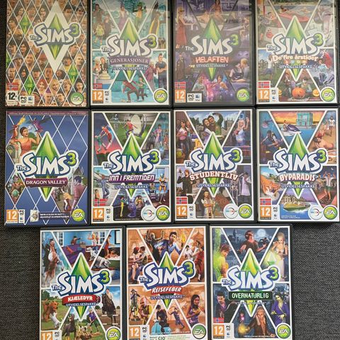 The SIMS 3 + tilleggspakker/Utvidelsespakker