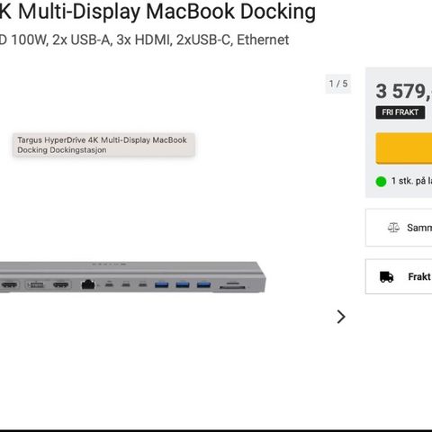 Targus HyperDrive 4k Multi-Display Macbook Docking