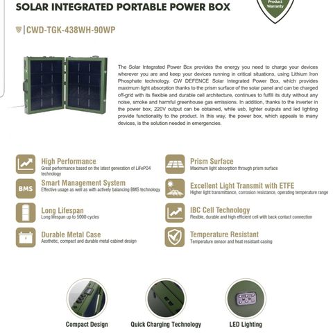 SOLAR INTEGRATED PORTABLE POWER  BOX