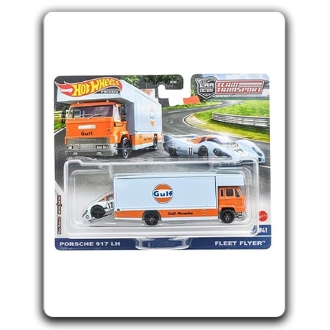 Hot Wheels PREMIUM Porsche 917 LH & Fleet Flyer (Team Transport #41), HCR36