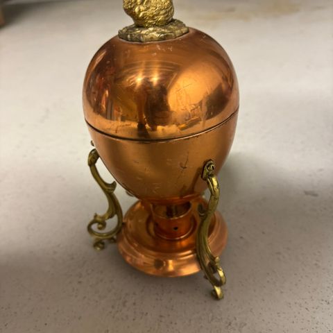 Antique Copper Egg Warmer ~Made In Portugal ~ TAGUS Coddler ~Brass Chicken