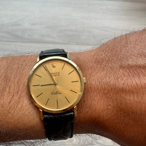 Rolex Cellini 18k gull/ komplett Bjerke 1994/32 mm