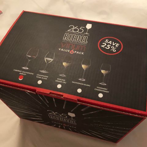 6 Riedel Vinum Cabernet Merlot  ikke brukt