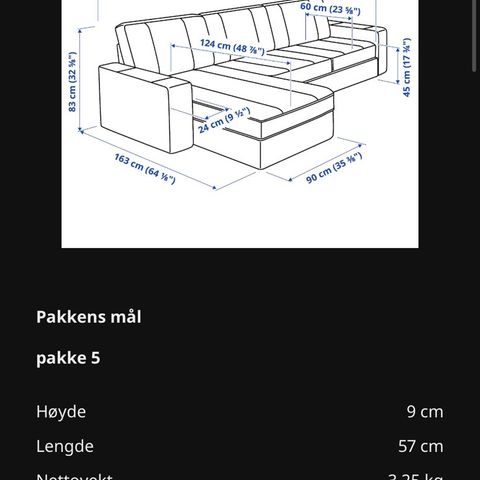 Pent brukt KIVIK sofa fra ikea