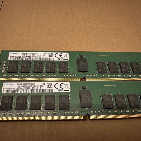 Samsung 16GB DDR4 2400T ECC Server/Workstation RAM - 67 stk tilgjengelig