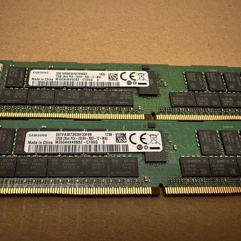 Samsung 32GB DDR4 2666V ECC Server/Workstation RAM - 80 stk tilgjengelig