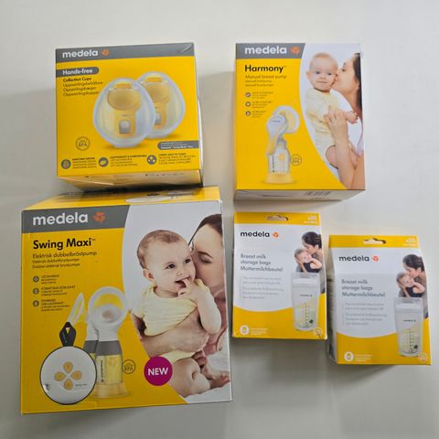 Medela brystpumpe med hands-free cups og tilbehør