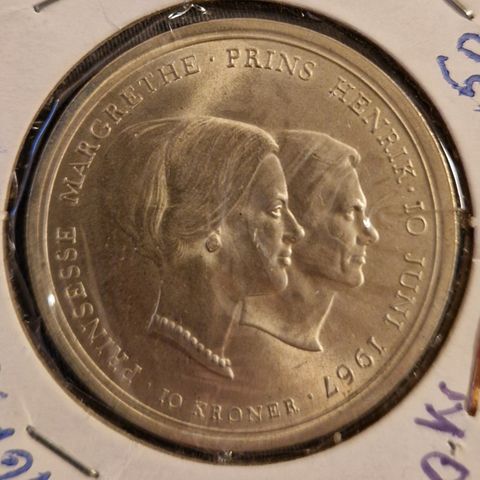 10 Kroner Danmark 1967 -  Wedding of princess Margrethe