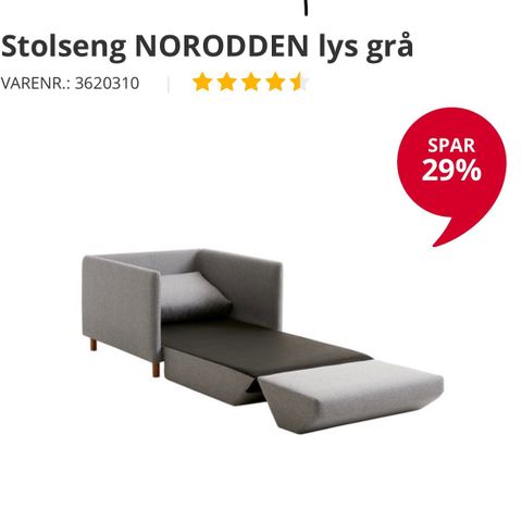 Stolseng NORODDEN lys grå