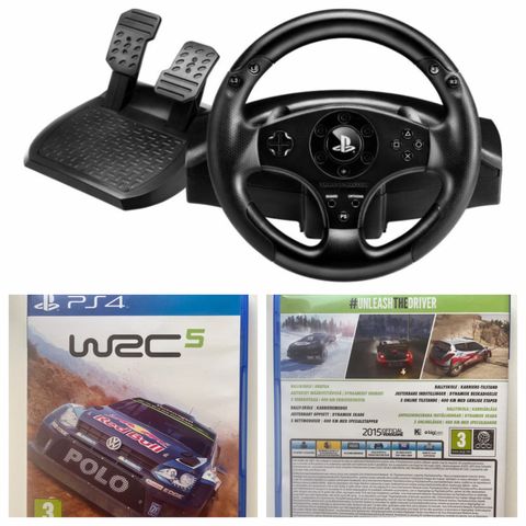 PS4 spill T80 Racing Wheel thrustmaster racerratt pedaler WRC 5