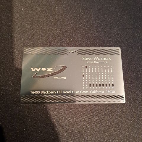 Steve Wozniak business card i metall