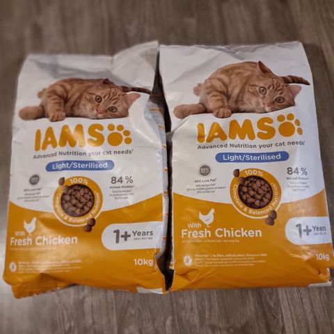 2x10kg IAMS sterilisert tørrfor - kattemat