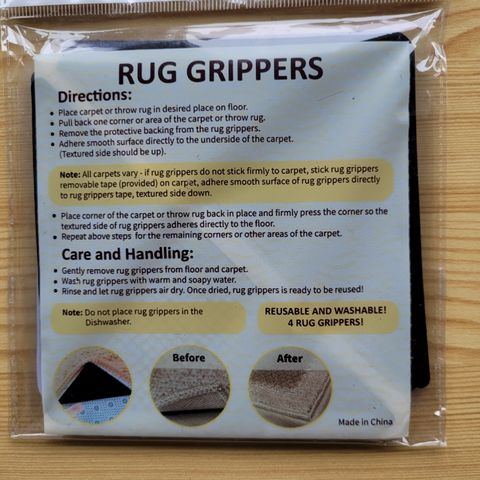 Rug grippers, teppe sikring