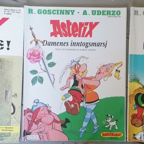 Asterix Album Nr.16, 29 og 30 selges for kr 10 pr stk