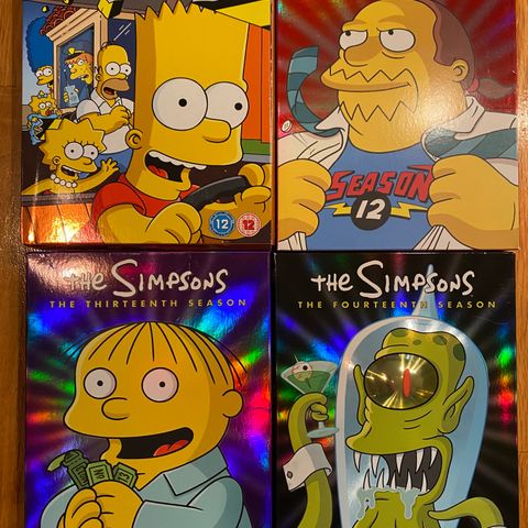 THE SIMPSONS PÅ DVD : SESONG 11 - 12 - 13 - 14 -20 Selges samlet for 300,-.