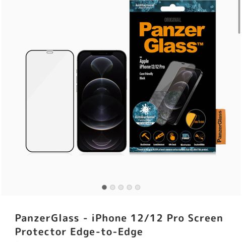 PanzerGlassTM til iphone 12 og 12 pro