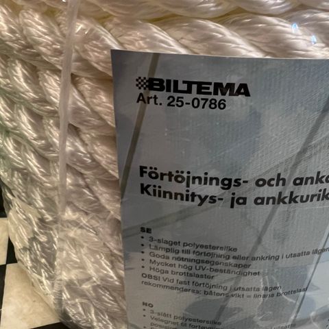 Tau 15mm 30 meter fra Biltema