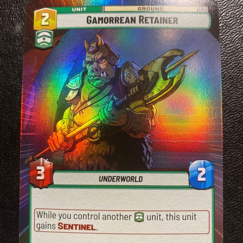 Gamorrean retainer hyperspace foil Star wars unlimited samlekort