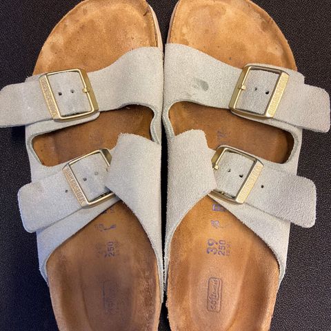 BIRKENSTOCK lyseblå semsket skinn