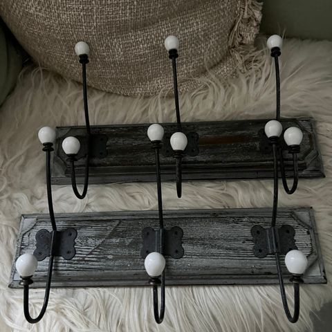 2 stk Shabby Chic knagg rekker